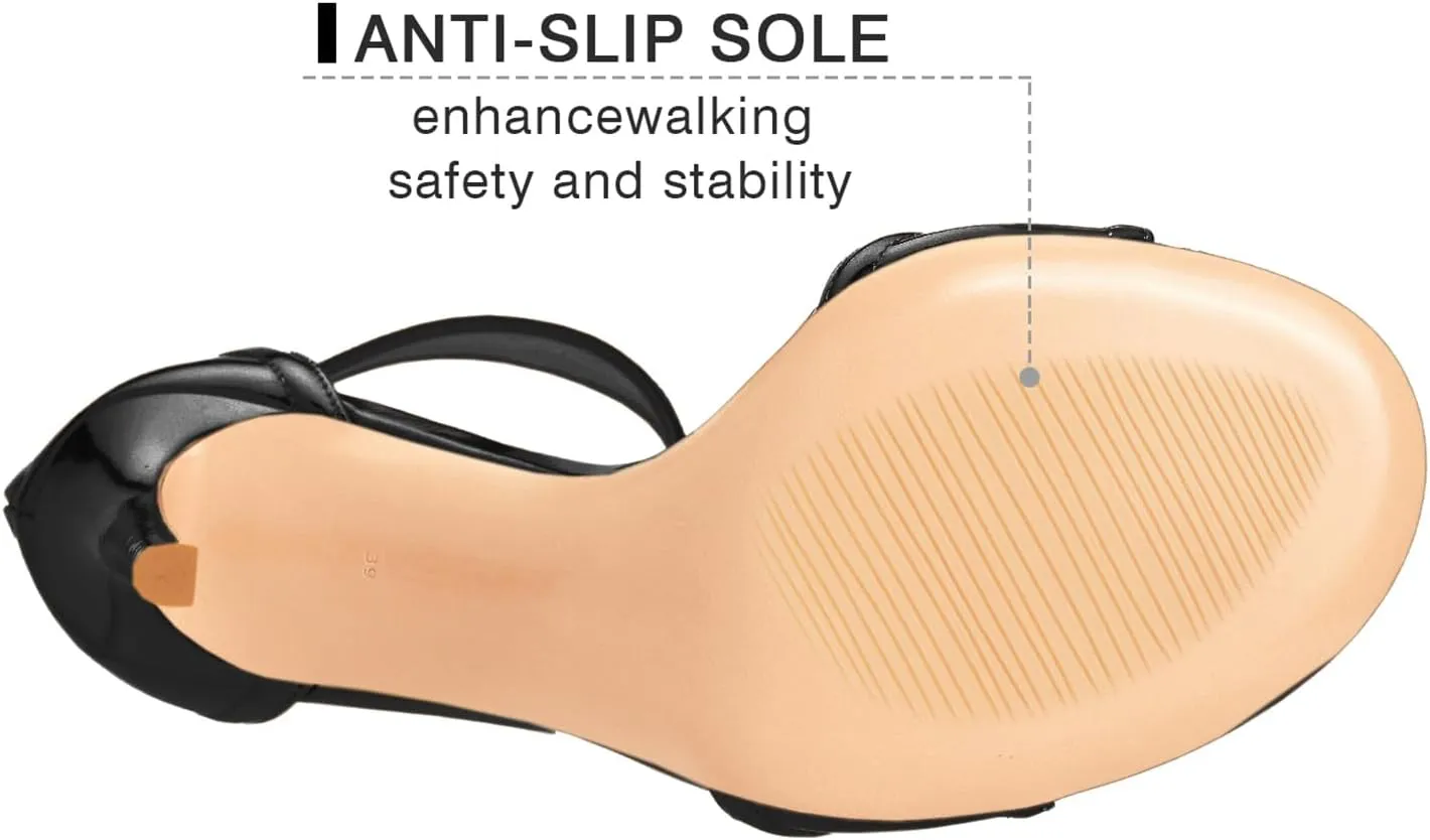 Women's Metallic Pump Open Toe Heel Sandals zipper Dressy Heels Ankle Strap Strappy Heels for Party Wedding Shoes