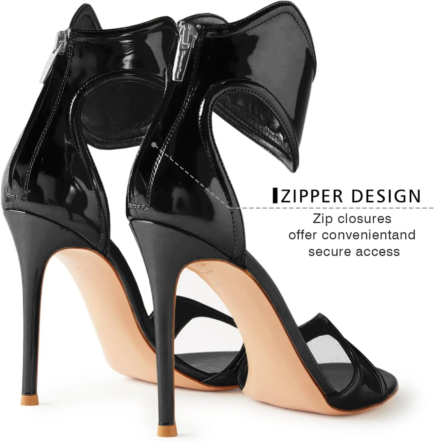 Women's Metallic Pump Open Toe Heel Sandals zipper Dressy Heels Ankle Strap Strappy Heels for Party Wedding Shoes