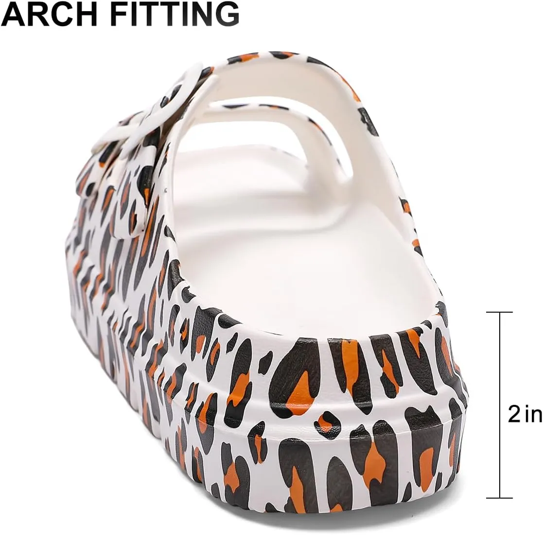 Women's Pillow Sandals Tie-dye EVA Platform Slides with Adjustable Double Buckle and Arch Support for All-Day Comfort