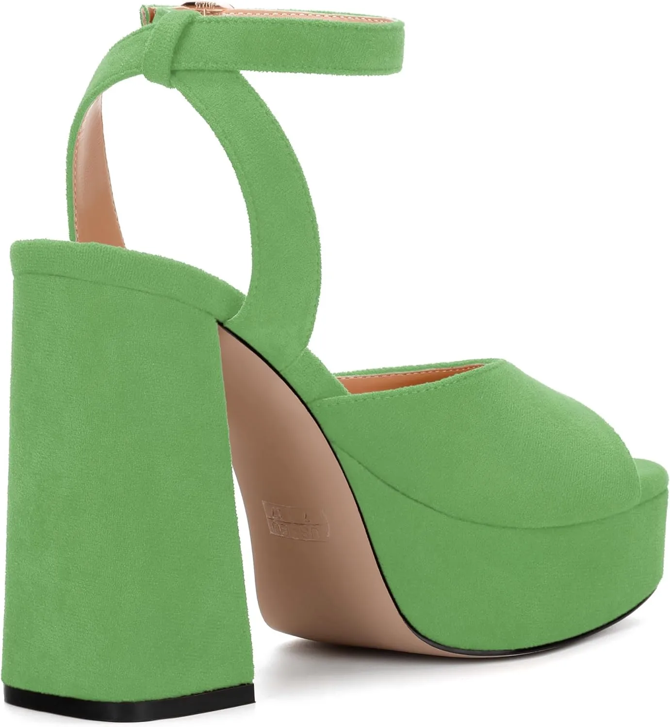 Women's Platform Heels Sandals, Ankle Strap Block Chunky Heel Suede Peep Toe Sandals, Fashion Dress Wedding High Heeled Wedges Pumps