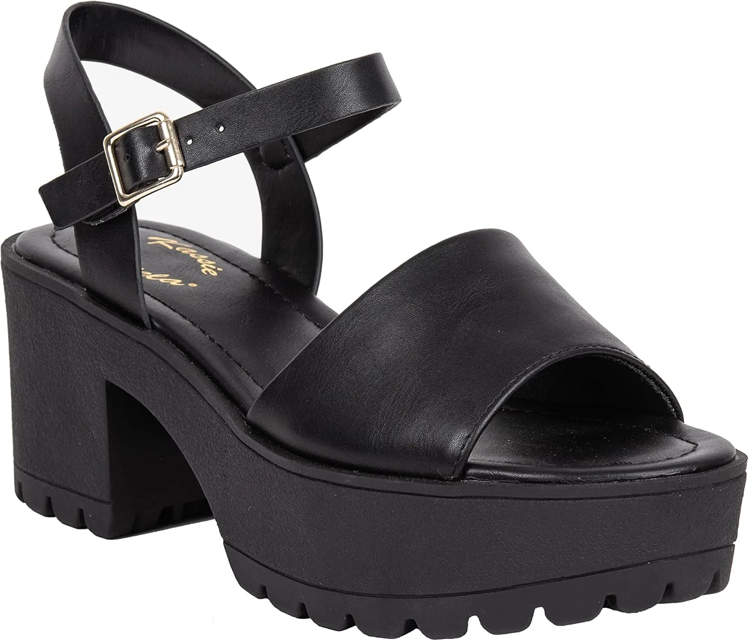 Womens Sandals Open Toe Lug sole Block Heeled Platform CHECA