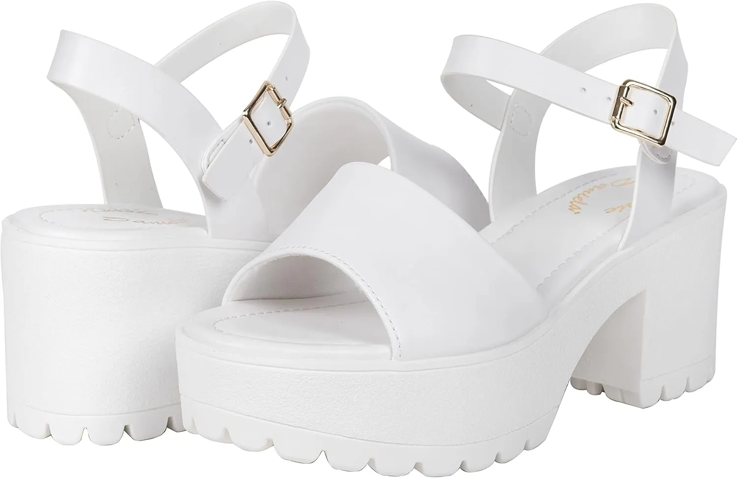 Womens Sandals Open Toe Lug sole Block Heeled Platform CHECA