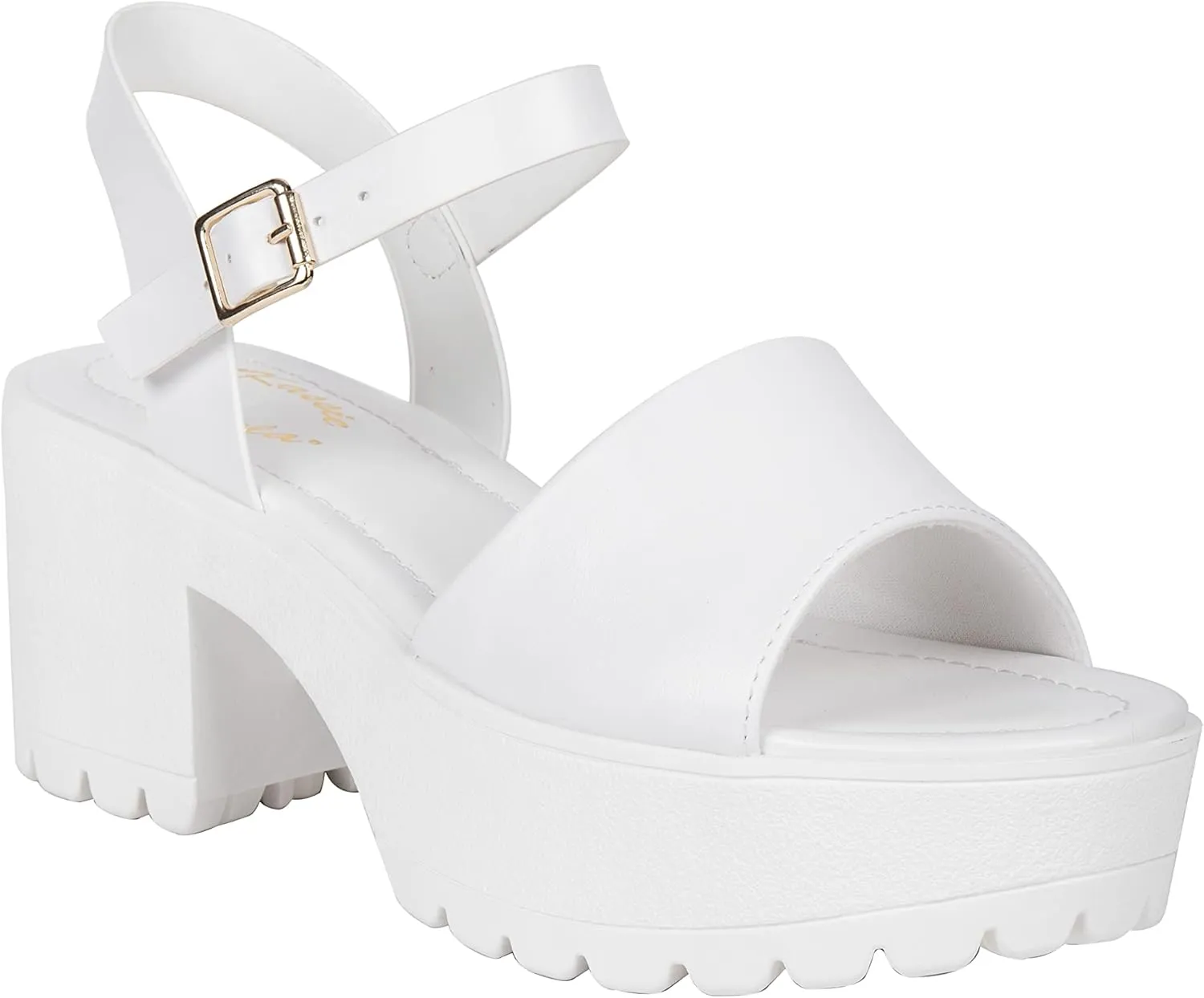 Womens Sandals Open Toe Lug sole Block Heeled Platform CHECA