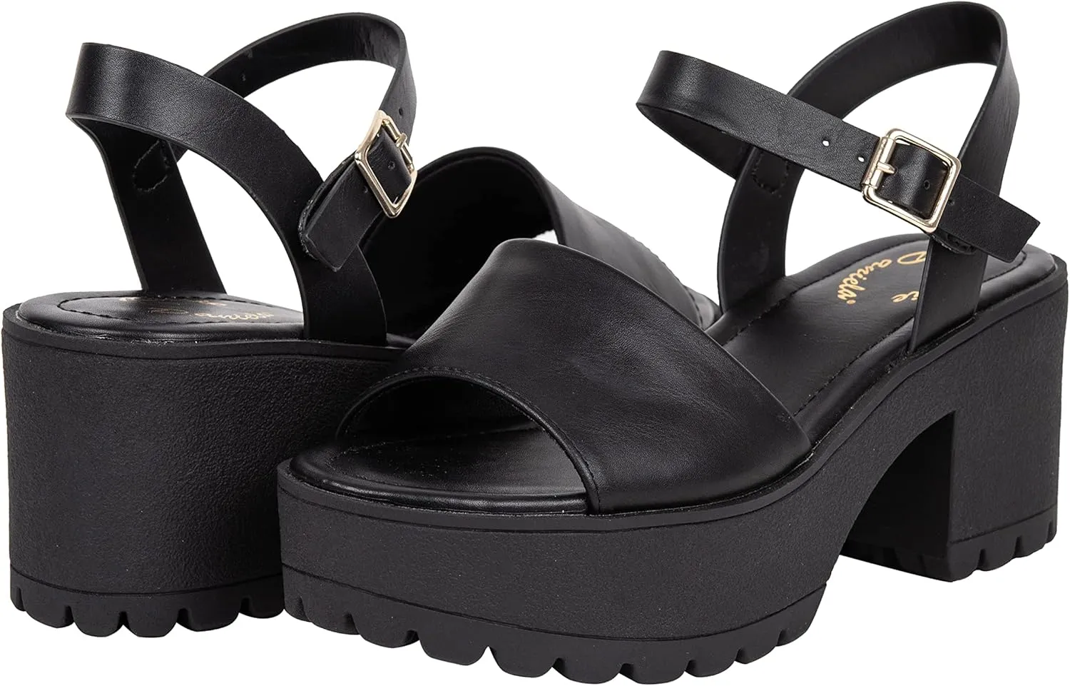 Womens Sandals Open Toe Lug sole Block Heeled Platform CHECA