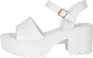 Womens Sandals Open Toe Lug sole Block Heeled Platform CHECA