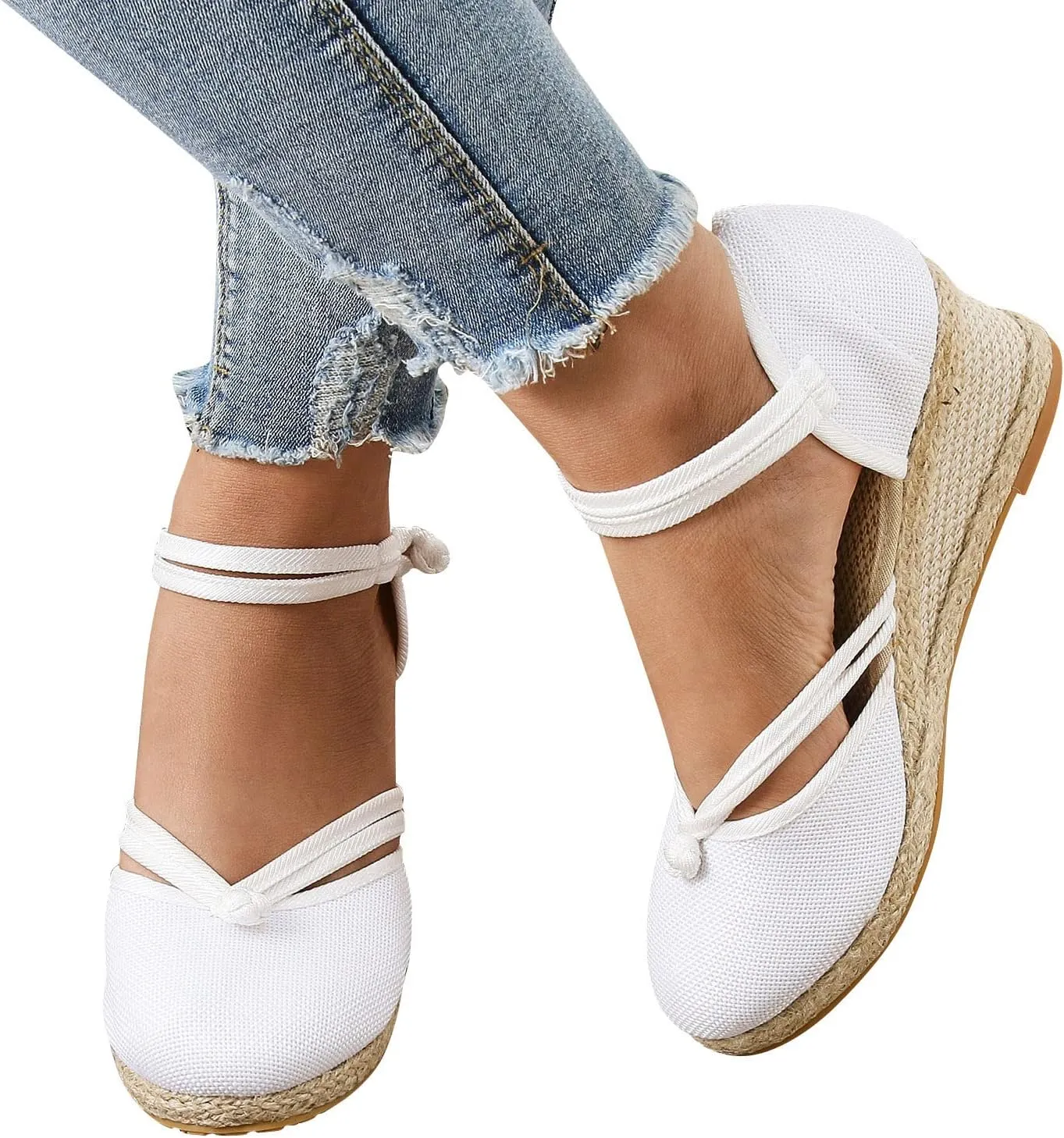 Womens Shoes Dressy Casual Fall Winter Wedge Shoes For Women 1 1/2 Inch Heel Closed Toe Wide Width Low Heel Sandal