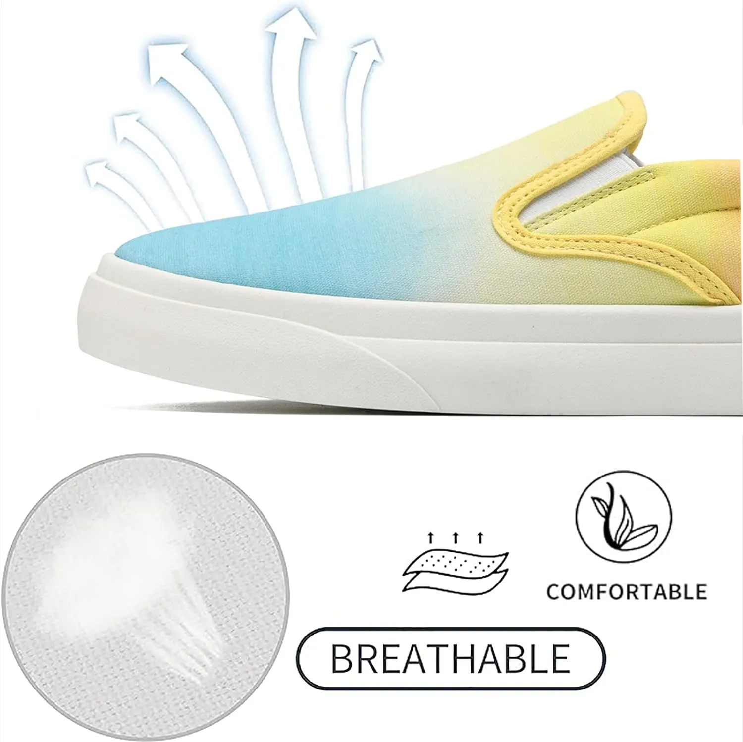 Women's Slip on Sneakers Womens Loafers Classic Canvas Leisure Vintage Flat Fashion Comfortable Elastic Sneakers