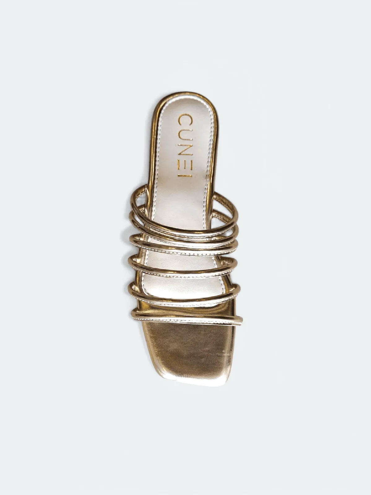 Womens Spaced Gold Gladiator Flat Sandals