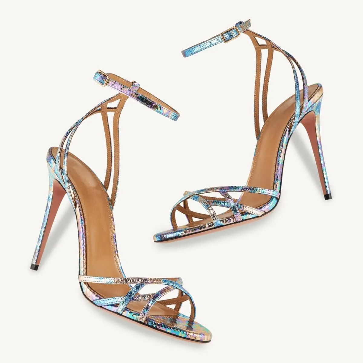Womens Strappy Lace up Heels Sandals Sexy Stiletto High Heeled Open Square Toe Strap Summer Dress Shoes