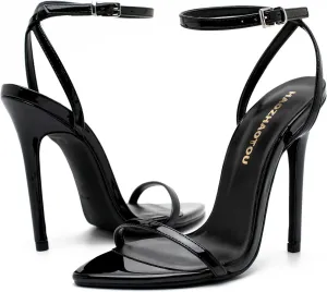 Womens Strappy Lace Up Heels Sandals Sexy Stiletto High Heeled Open Toe Strap Summer Dress Shoes