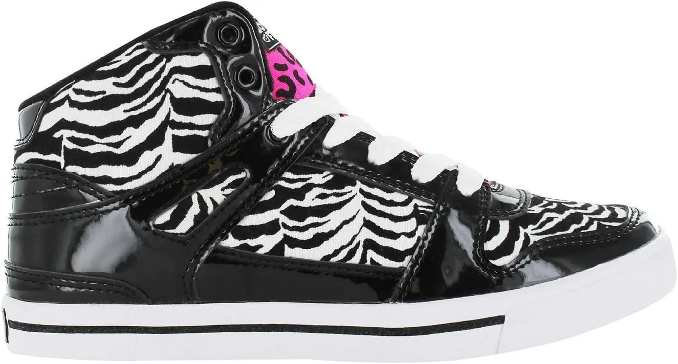 Women's VI Hip Hop High Top Zebra Print Fashion Sneakers Lace-Up Shoes for Women
