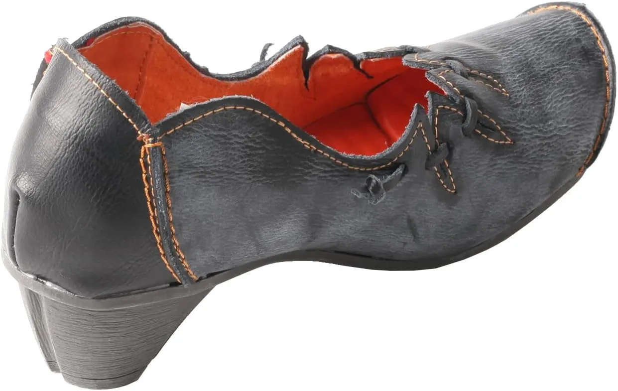 Women's Vintage Leather Peep Toes Shoes Spring Slip-on Witch Loafers Fashion and Comfortable