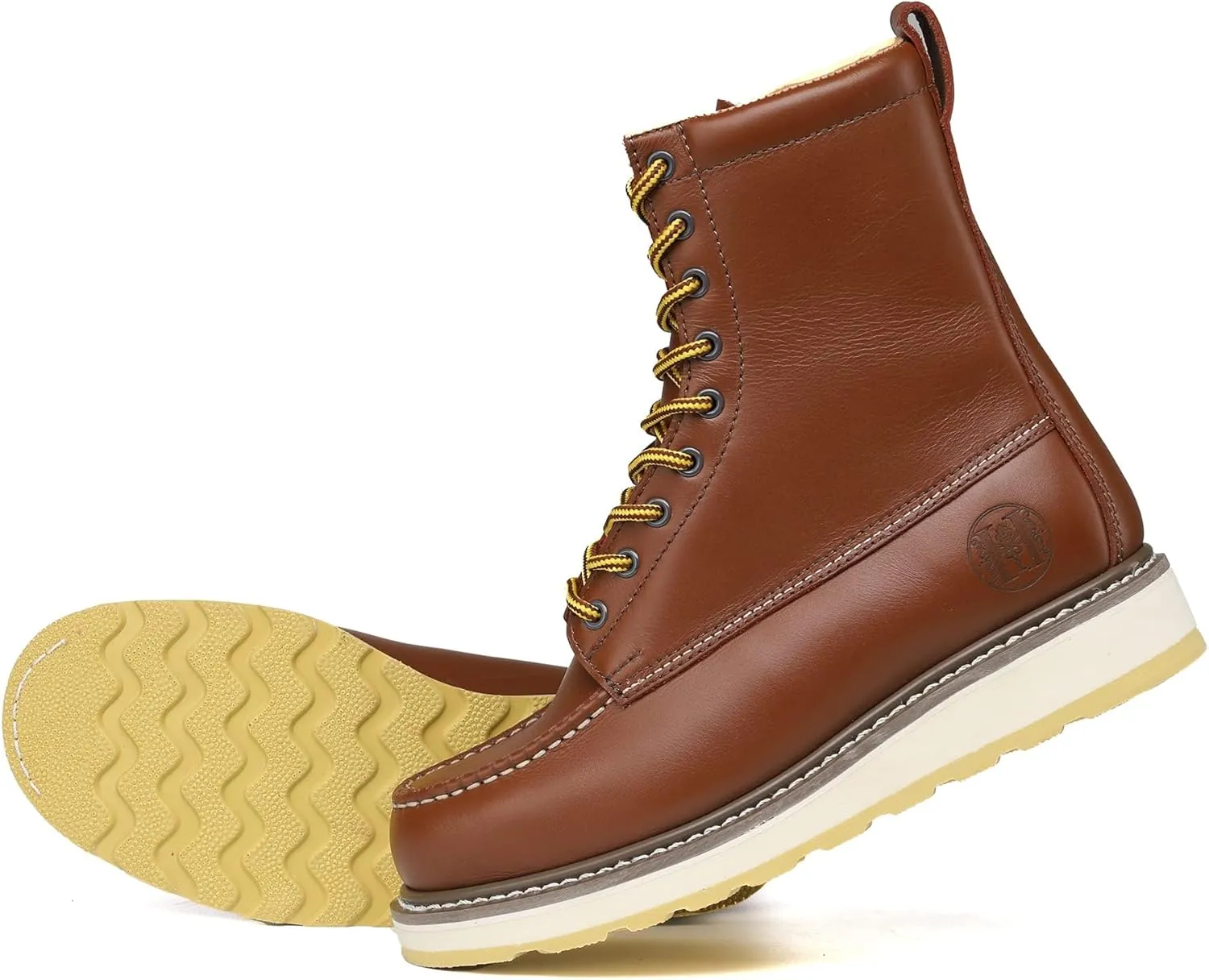 Work Boots for Men - 6" Composite/Soft Toe Mens Work Boots, Non-Slip Water Resistant EH Construction Work Shoes