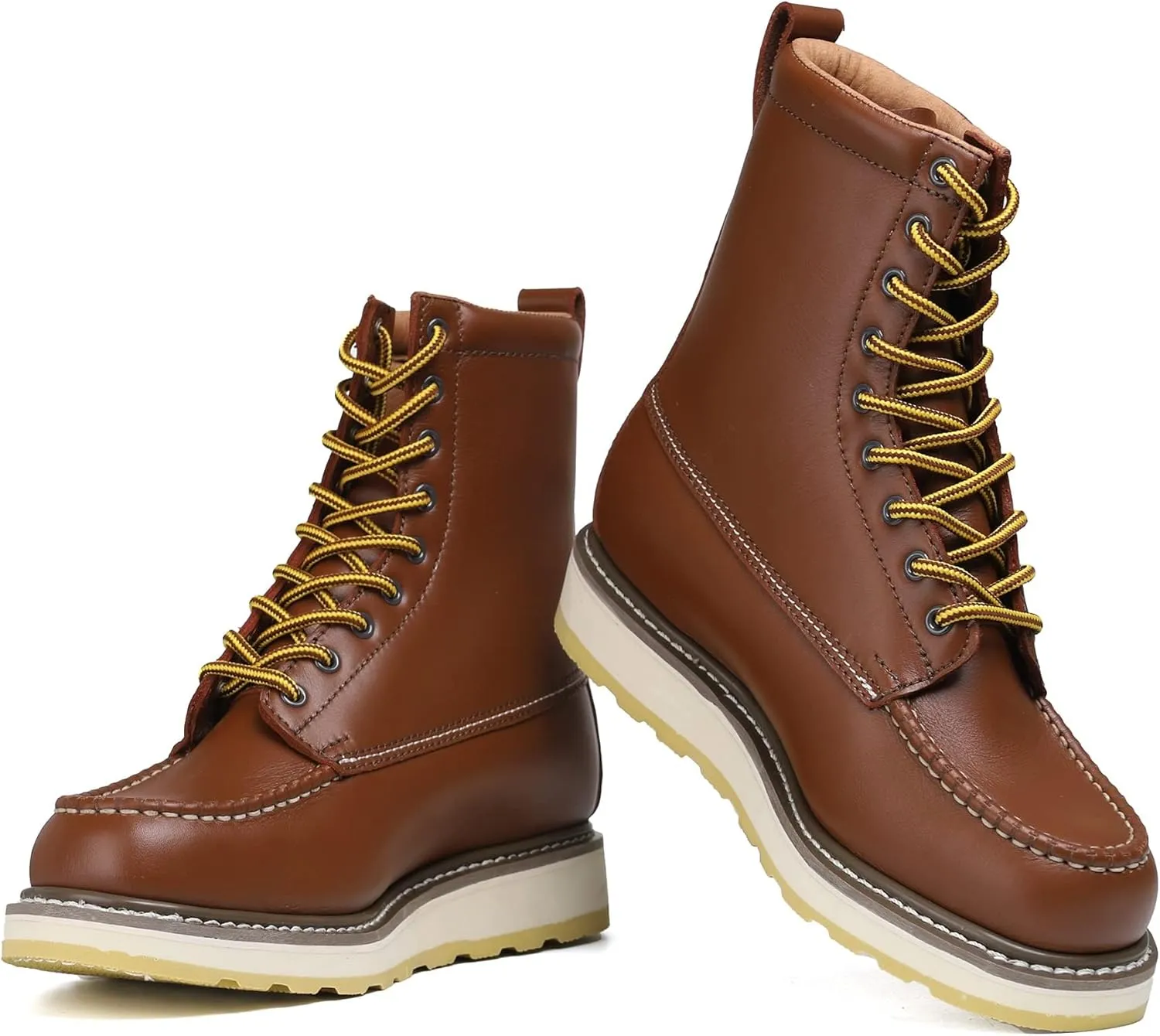Work Boots for Men - 6" Composite/Soft Toe Mens Work Boots, Non-Slip Water Resistant EH Construction Work Shoes