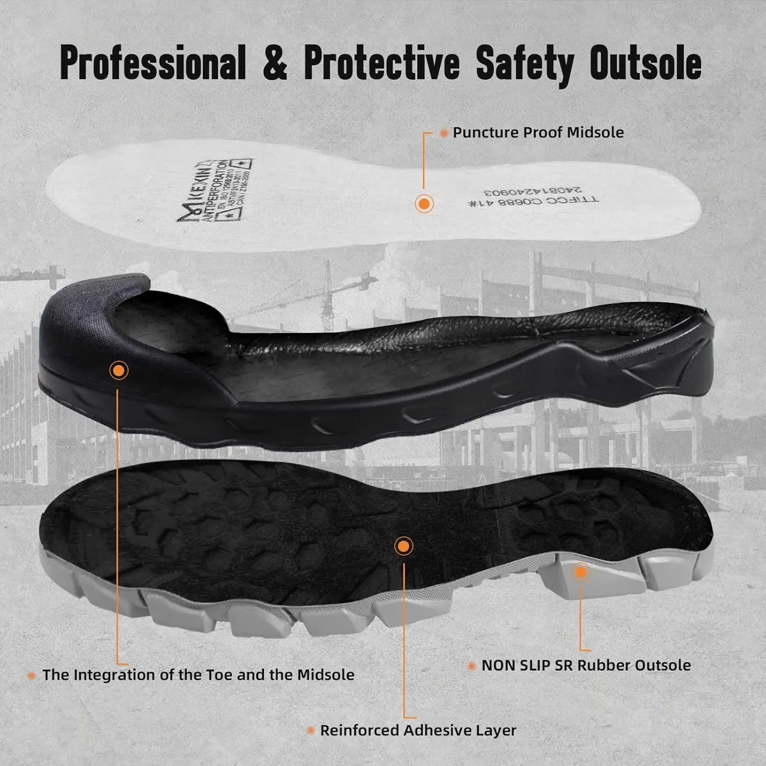Work Boots for Men, Waterproof Composite Toe Safety Construction Boots, Genuine Leather Comfortable Premium Nubuck, Puncture Proof, Oil Slip Resistant Rubber Outsole, EH, Breathable Lining
