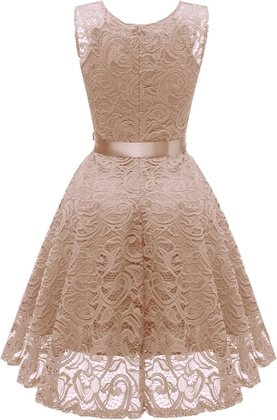 XUNRYAN Wedding Guest Dresses for Women Embroidered Floral Lace Bridesmaid Party Cocktail Dress V Neck Short Prom Gown