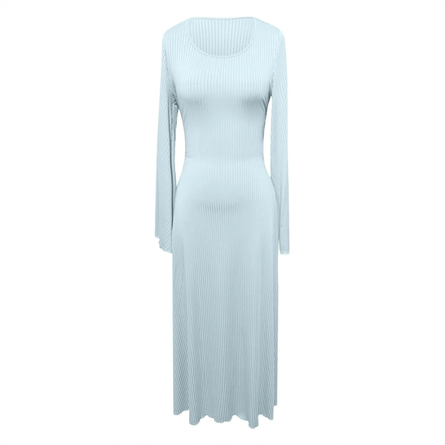 XUNRYAN Women Long Sleeve Bodycon Maxi Dress Knit Sweater Dresses Elegant Cocktail Formal Wedding Guest Dresses Fall Outfit