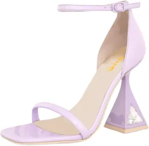 XYD Women Open Toe Block Heeled Sandals Fashion Flared High Heel with Crystals Ankle Strap Pumps Event Party Shoes