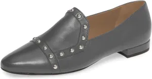 XYD Women Vintage Comfy Closed Toe Slip On Loafers Low Heel Studded Flats Formal Office Work Dress Shoes