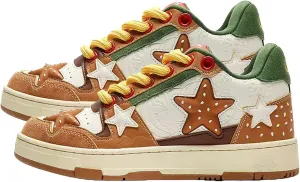 Y2K Shoes Walking Hamburger Sneakers for Women Novel Star Chunky Platform Shoes Aesthetic Laces Up Streetwear Fit Well