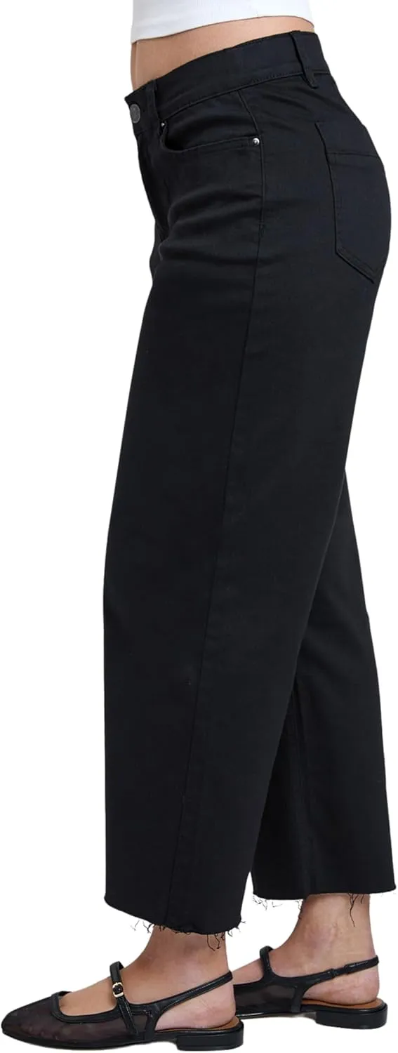 YMI Women's High Rise Cropped Trouser Jeans Wide Leg Fit, P209207