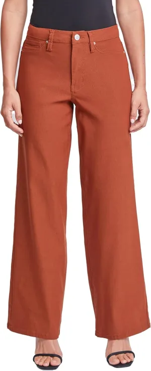 YMI Women's Hyperstretch Forever Color High Rise Wide Leg Pants
