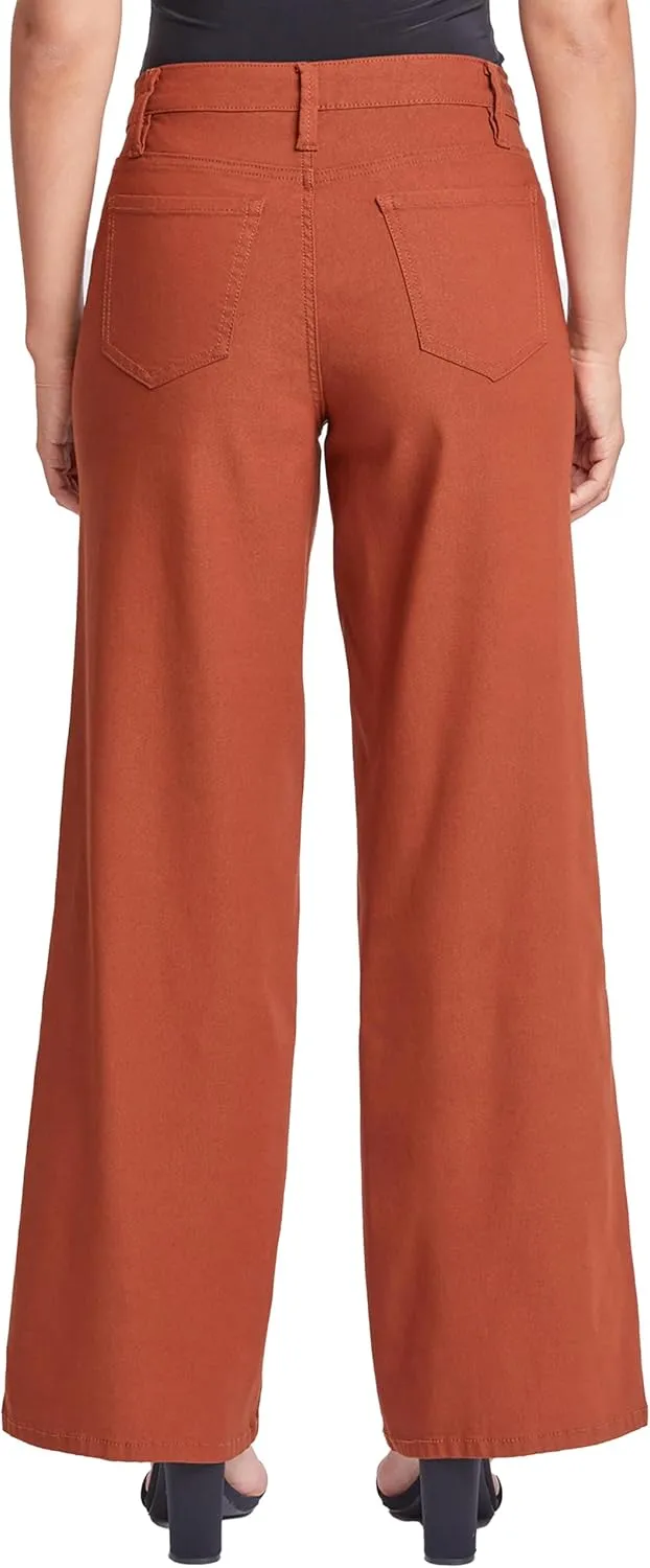 YMI Women's Hyperstretch Forever Color High Rise Wide Leg Pants