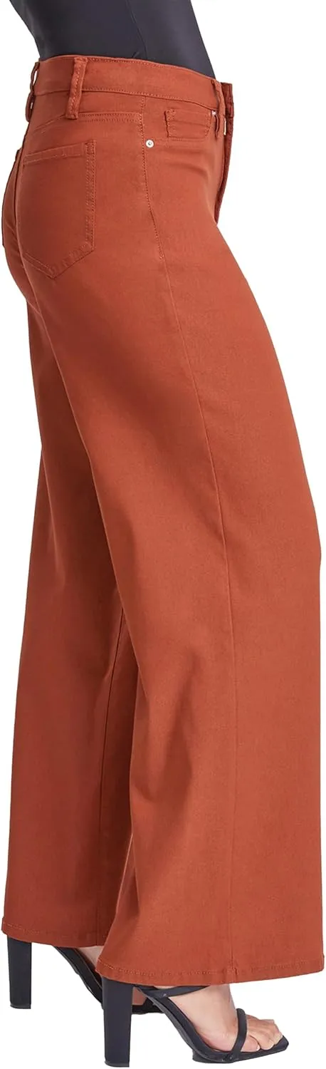 YMI Women's Hyperstretch Forever Color High Rise Wide Leg Pants