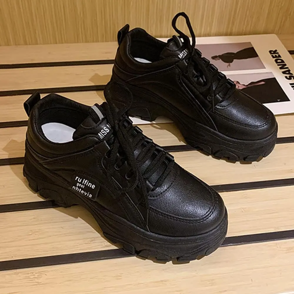 YSMIIH Women Platform Chunky Sneakers Lace up Silver White Cosy Athletic Sports Walking Shoes