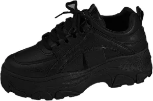YSMIIH Women Platform Chunky Sneakers Lace up Silver White Cosy Athletic Sports Walking Shoes
