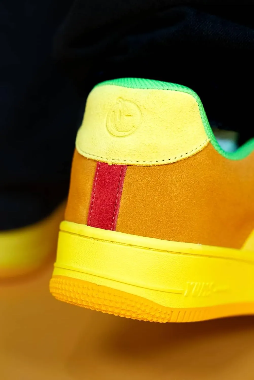 YUMS Mango Low Top Suede Sneakers in Red, Orange, and Yellow