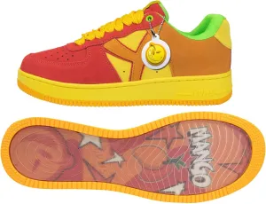 YUMS Mango Low Top Suede Sneakers in Red, Orange, and Yellow