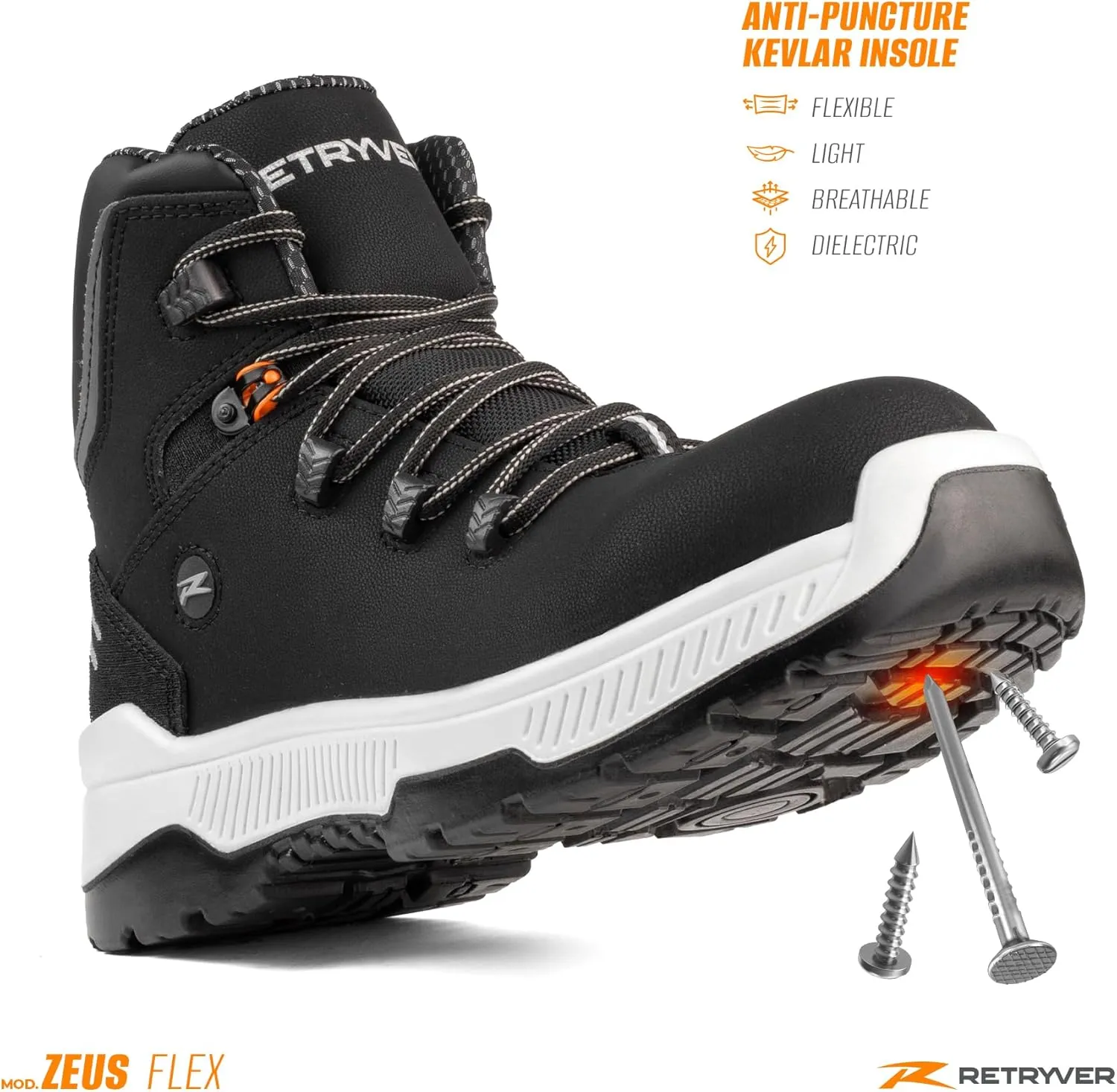 ZEUS FLEX Unisex Work Boots | Made in Mexico | Waterproof, Slip-Resistant, Oil & Abrasion Resistant Industrial Safety Boots for Men & Women